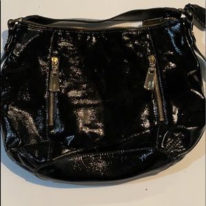 Cole Haan black patent leather satchel